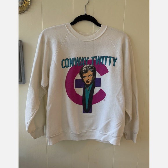 Vintage 80s Conway Twitty Crewneck Sweatshirt Size Large, Country Music - Picture 2 of 5